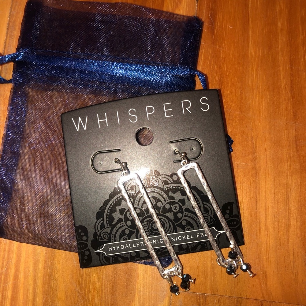 NWT startling silver earrings with blue beads